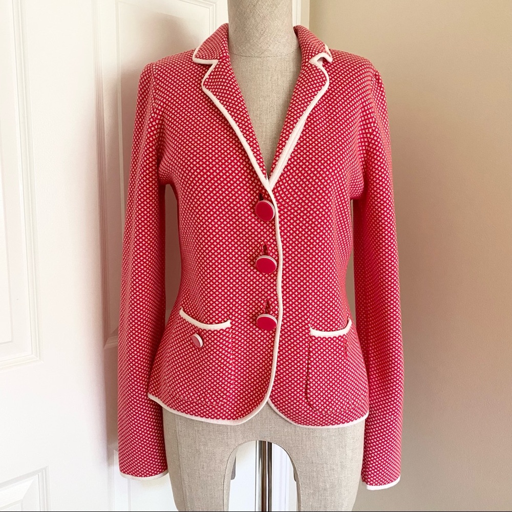 Halogen Red Knit Dot Sweater Blazer S